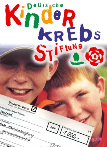 Bild: Spende an die Deutsche Kinderkrebsstiftung