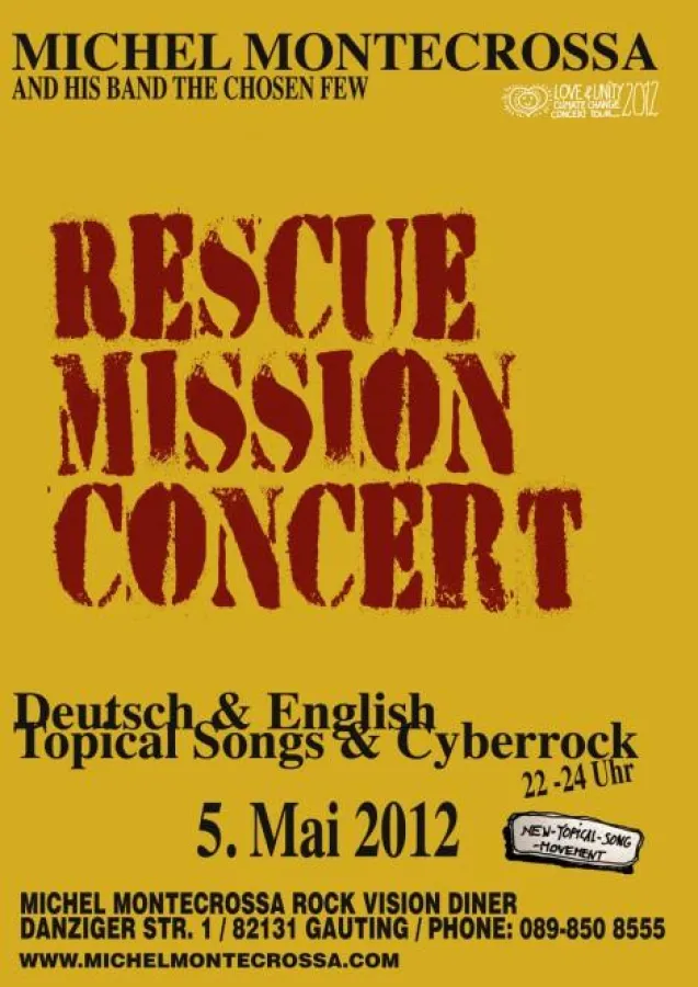 Konzertplakat - Michel Montecrossa's 'Rescue Mission' Concert