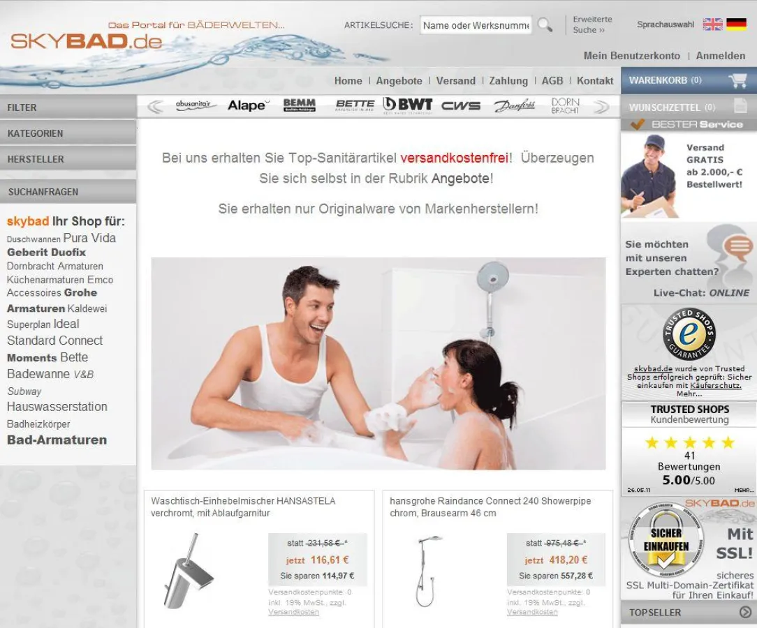 Badezimmer von Skybad