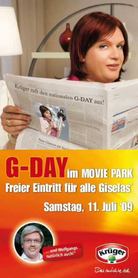 Nationaler G-DAY im Movie Park Germany: Krüger sucht Deutschlands wagemutigste Gisela