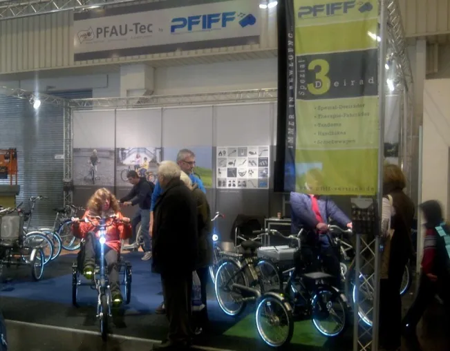Bild: PFIFF und PFAU-Tec auf der Messe „Fahrrad“ in Essen: Neue Dreiräder, die den Bedarf und den Geschmack treffen
