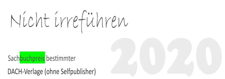 Bild: Irreführender Sachbuchpreis 2020