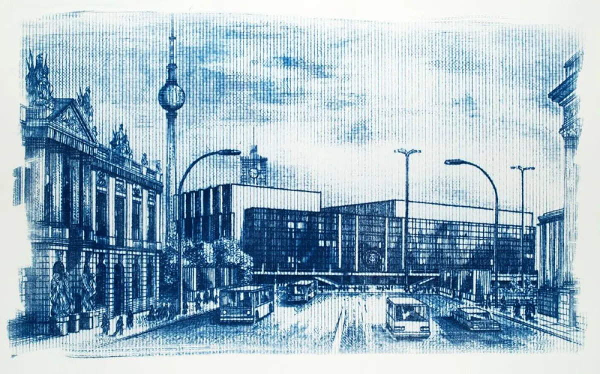 Scheinwelten - Ostberlin - 70 x 90 cm - Cyanotypie - 2009