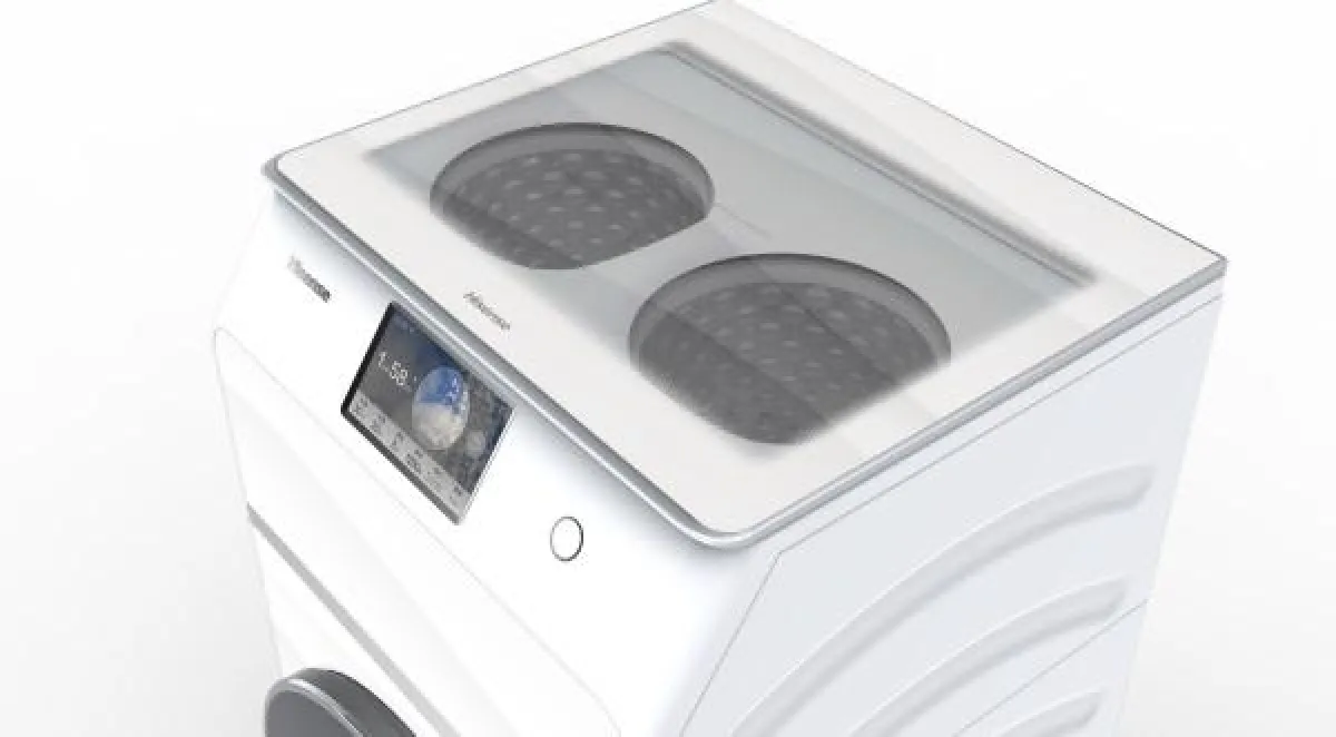 Drei getrennte Waschgänge gleichzeitig: die Drei-Trommel-Waschmaschine WFES 1014 VA von Hisense