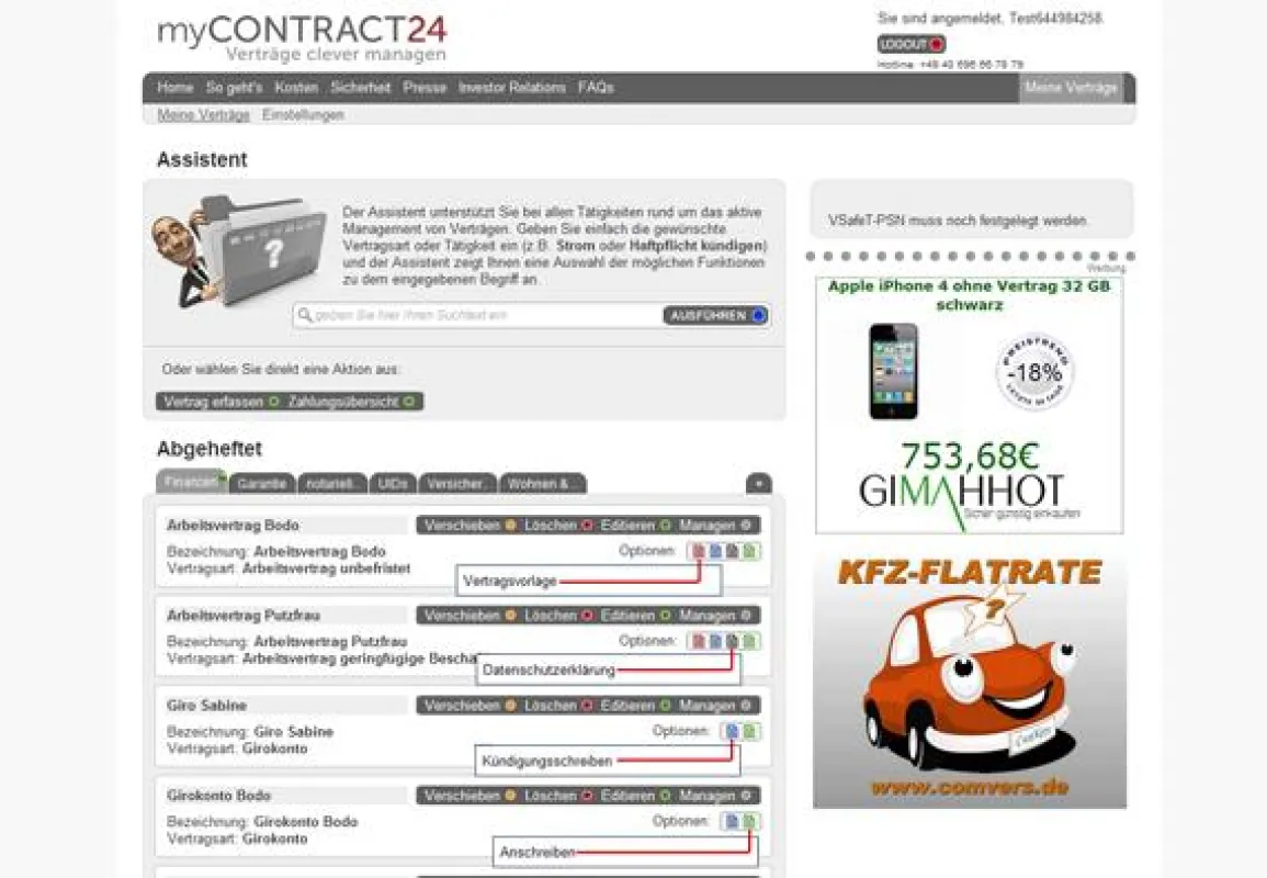 Basis-Kunden können das Verbraucherportal myCONTRACT24.de ab sofort kostenfrei nutzen.