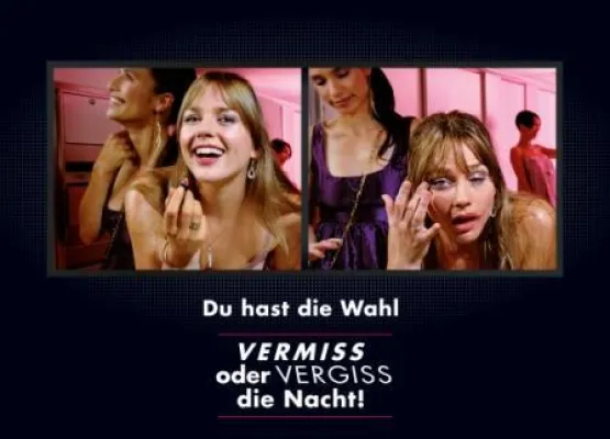 Bild: Diageo startet breite Alkohol-Aufklärungskampagne: „Du hast die Wahl: vermiss oder vergiss die Nacht!“