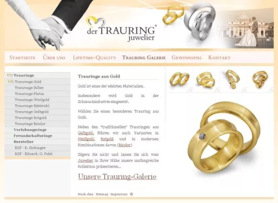 Bild: Internet-Präsenz für derTRAURINGjuwelier