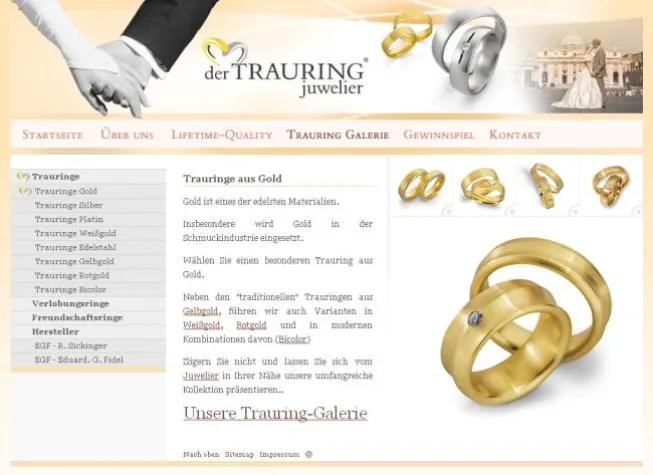 Bild: Internet-Präsenz für derTRAURINGjuwelier