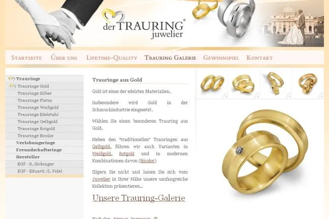 Bild: Internet-Präsenz für derTRAURINGjuwelier