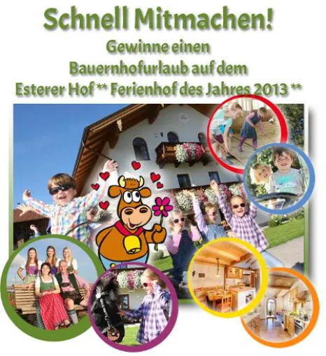 Endspurt für das Gewinnspiel 'Tauf`die Kuh' bei Bauernhofurlaub.de/Kinderseite Bild: Endspurt für das Gewinnspiel 'Tauf`die Kuh' bei Bauernhofurlaub.de/Kinderseite