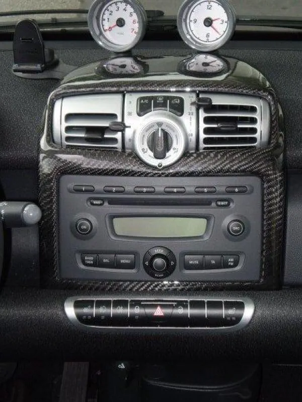 Schöner Wohnen: Anbauteile aus Carbon machen aus automobiler Massenware schöne Einzelstücke. Schon die Abdeckung der Mittelkonsole im Smart sorgt für einen individuelleren Auftritt.