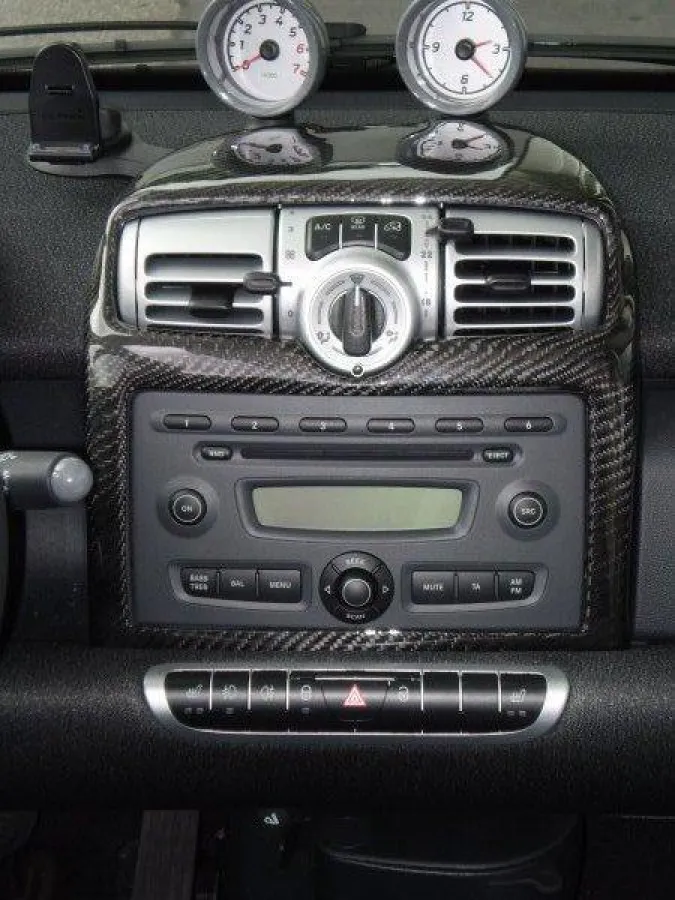 Schöner Wohnen: Anbauteile aus Carbon machen aus automobiler Massenware schöne Einzelstücke. Schon die Abdeckung der Mittelkonsole im Smart sorgt für einen individuelleren Auftritt.