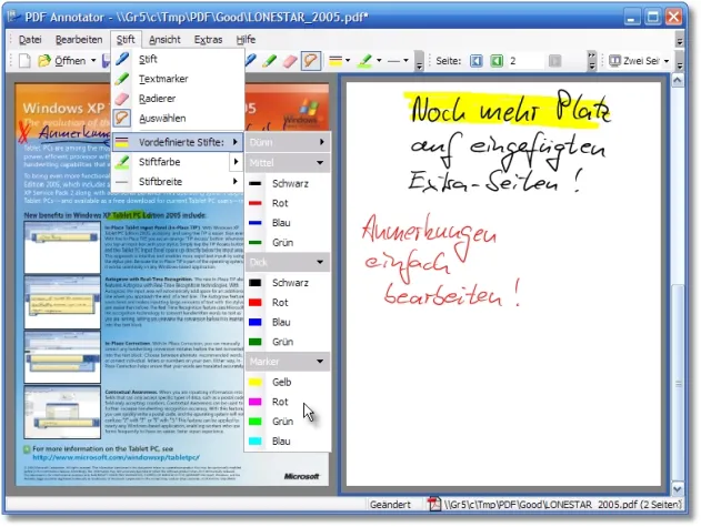 Bild: PDF Annotator: PDF-Dokumente von Hand kommentieren