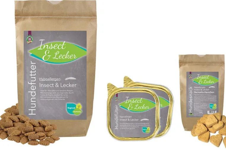 Schecker präsentiert Hundenahrung „Hypoallergen Insect & Lecker“ mit Insektenprotein als Proteinquelle Bild: Schecker präsentiert Hundenahrung „Hypoallergen Insect & Lecker“ mit Insektenprotein als Proteinquelle