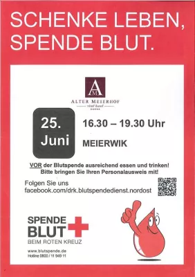 Bild: Blutspendeaktion im Vitalhotel Alter Meierhof