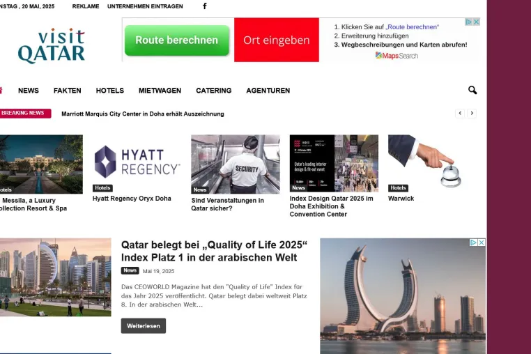 Wie sich Qatar auf neuer MICE-Subdomain präsentiert Bild: Wie sich Qatar auf neuer MICE-Subdomain präsentiert