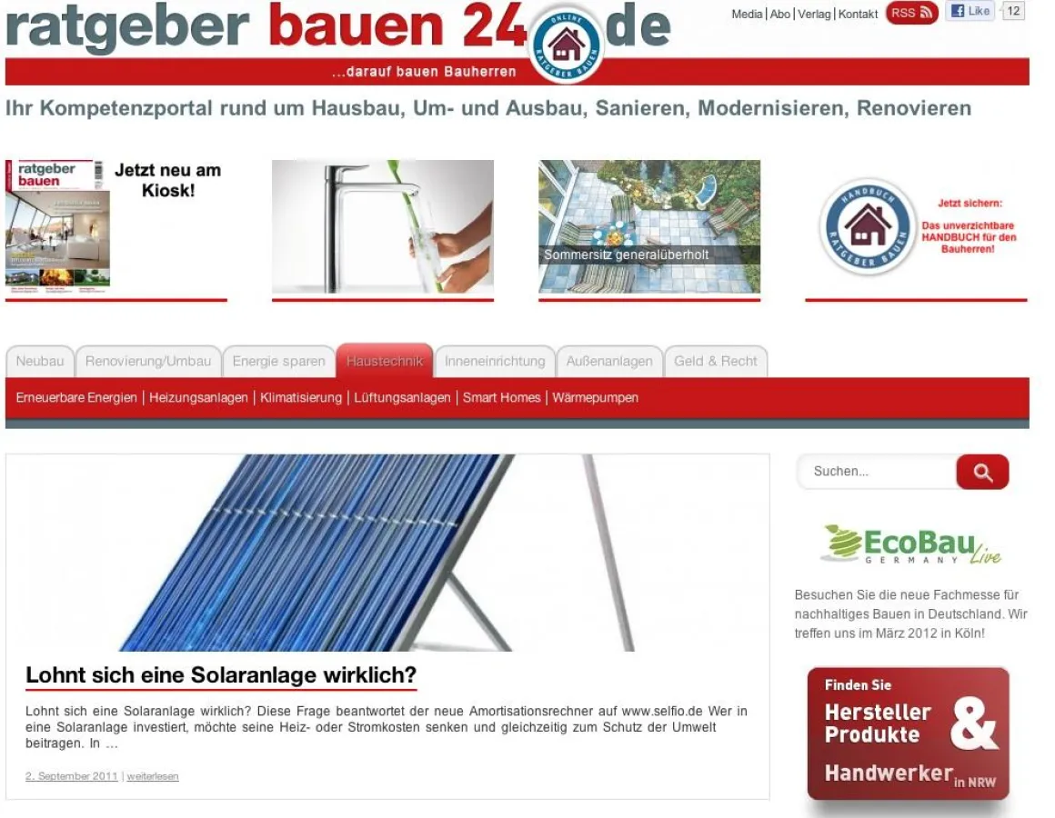 Das neue Kompetenzportal für Bauherren im Internet