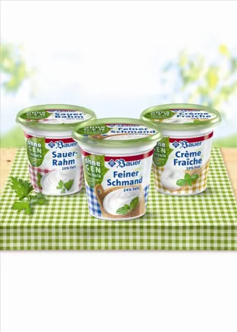 Bild: Sicher ohne Gentechnik: neue Milchprodukte von Bauer