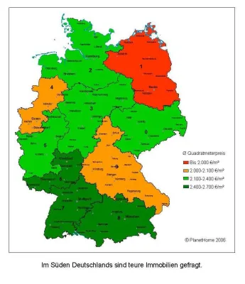 Bild: Immobilien im Süden Deutschlands am teuersten