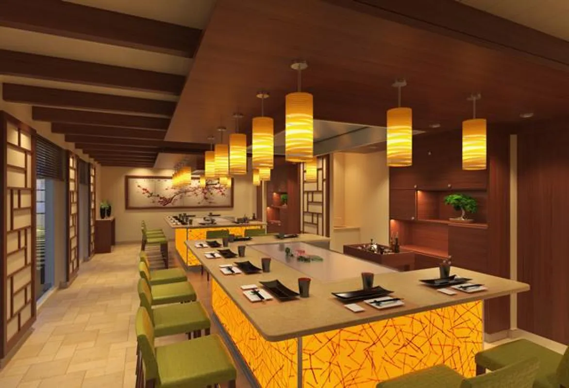 Die beiden Teppanyaki-Stationen auf der neuen Carnival Horizon