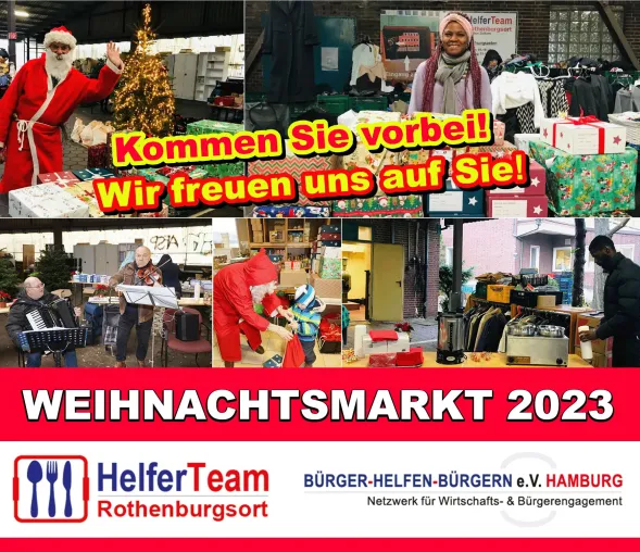 HelferTeamRothenburgsort lädt ein zum Weihnachtsmarkt 2023 Bild: HelferTeamRothenburgsort lädt ein zum Weihnachtsmarkt 2023