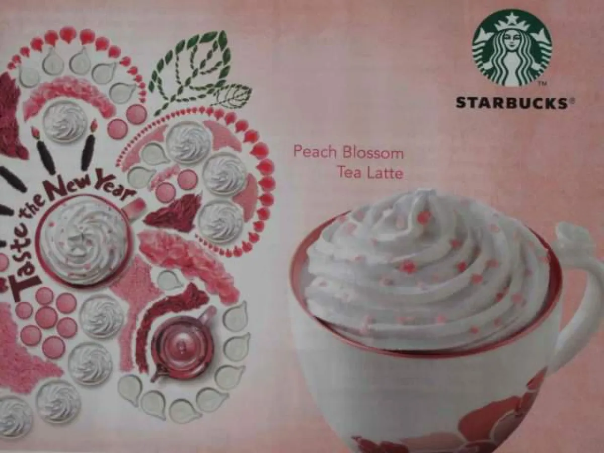 Pfirsichblütentee-Latte. © at