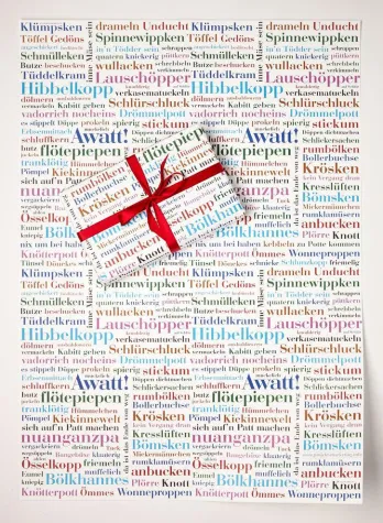 Originelles Geschenkpapier mit Wortschätzen Bild: Originelles Geschenkpapier mit Wortschätzen