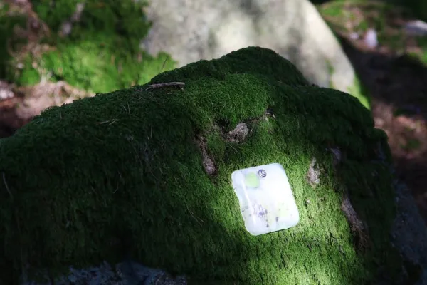 Bild: Glaskunst als Zeichen der Individualität im Naturfriedhof Schlosswald