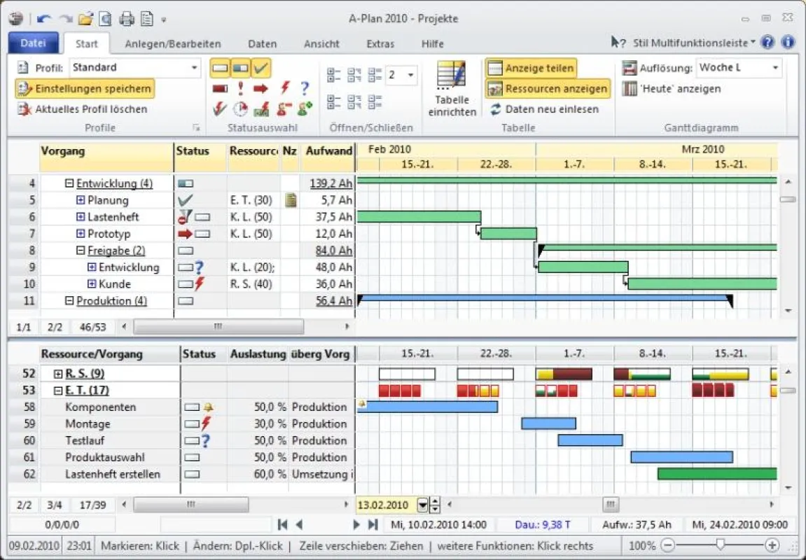 Projektmanagement Software A-Plan 2010 mit neuem Gesicht