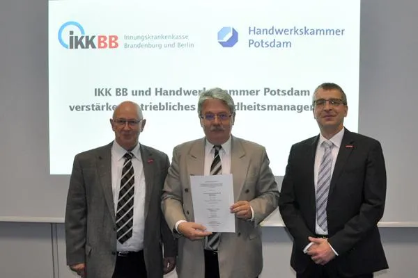 IKK BB und Handwerkskammer Potsdam verstärken betriebliches Gesundheitsmanagement Bild: IKK BB und Handwerkskammer Potsdam verstärken betriebliches Gesundheitsmanagement