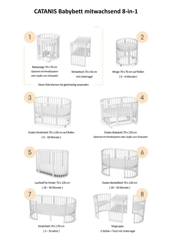 CATANIS Babybett mitwachsend (© CATANIS Babybett mitwachsend)