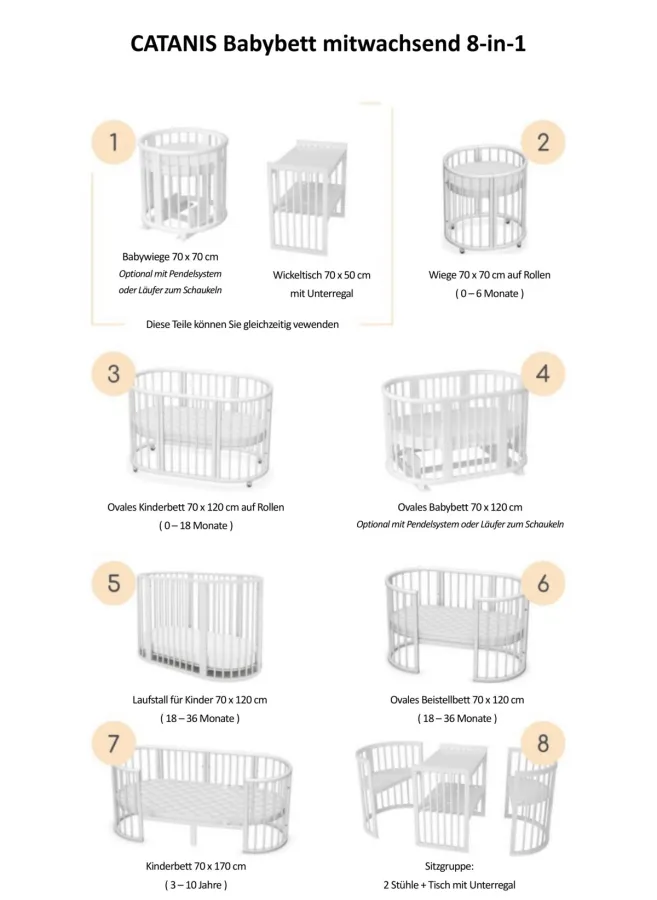 CATANIS Babybett mitwachsend (© CATANIS Babybett mitwachsend)