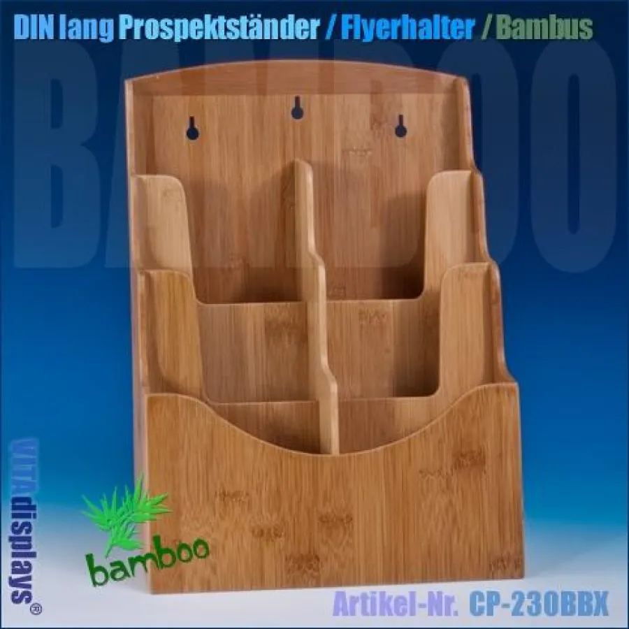 Werbemittelhersteller VITAdisplays ? Flyerhalter und Prospektständer aus Bambus
