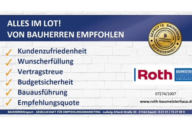 Bild: ROTH BAU GMBH, Germersheim: Bauherren bestätigen Qualität und Service 2020 auf Top-Niveau