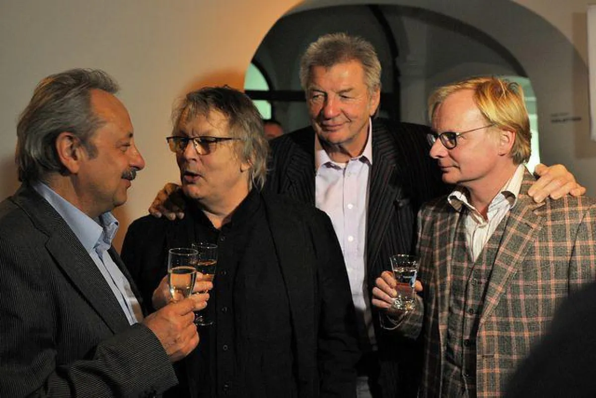 Vlnr: Wolfgang Stumpf, Wolfgang Schaller, Werner Schneyder, Uwe Steimle Foto: Bildermann