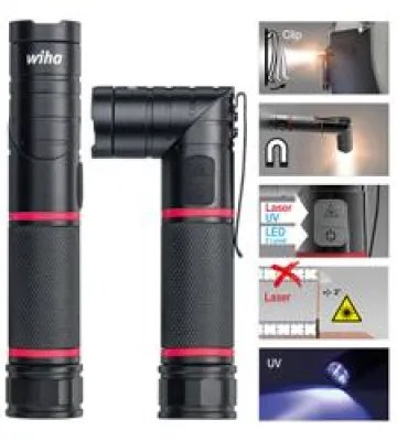 Bild: Neuheit: Wiha-Taschenlampe für Profis mit LED, Laser & UV-Licht
