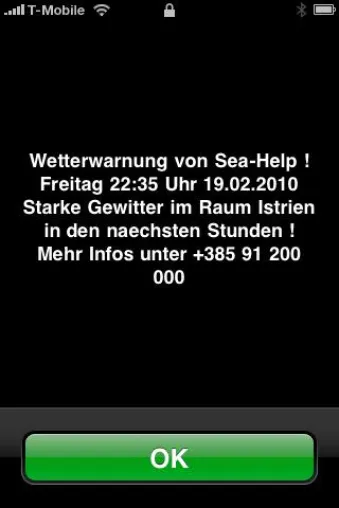 SeaHelp sorgt für Sicherheit: Skipper werden per SMS über plötzlich auftretende Unwetter informiert Bild: SeaHelp sorgt für Sicherheit: Skipper werden per SMS über plötzlich auftretende Unwetter informiert