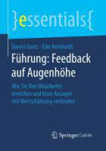 Bild: Feedback auf Augenhöhe - Buch-Neuerscheinung (Business-Essential Springer Gabler)