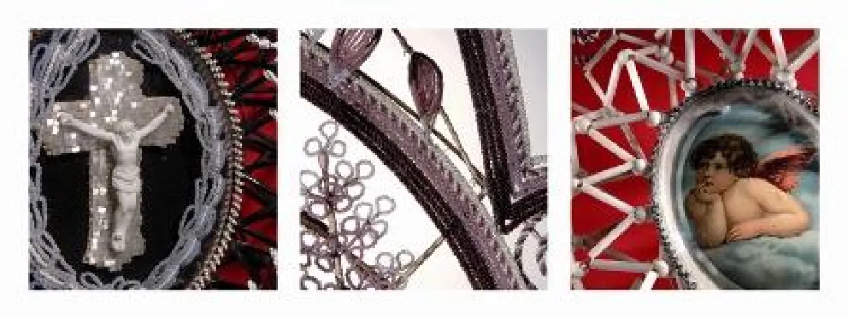 Grabschmuck aus Glasperlen