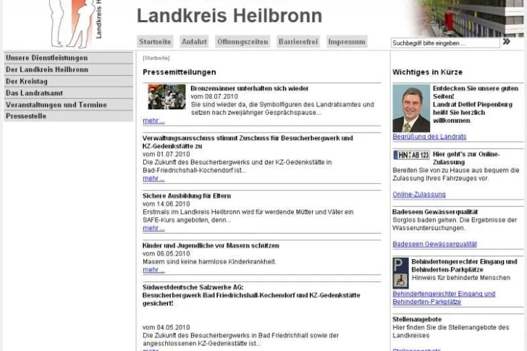 Bild: Modernes Design und viel Service für den Bürger – Neuer Internetauftritt des Landkreises Heilbronn