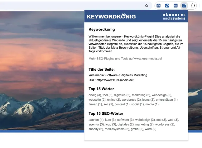SEO-Tool aus Aachen: „Keywordkönig“ hilft bei der Keyword-Strategie – kostenlos für Chrome, Firefox und Edge Bild: SEO-Tool aus Aachen: „Keywordkönig“ hilft bei der Keyword-Strategie – kostenlos für Chrome, Firefox und Edge