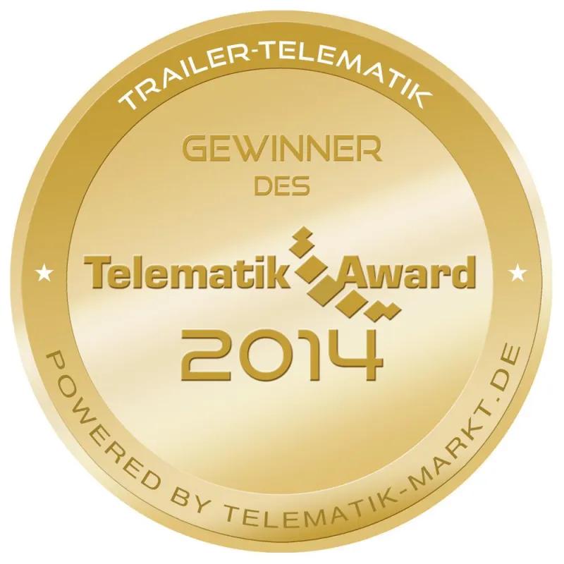 Siegel Telematik Award 2014, Kategorie: Trailer Telematik (Bildquelle: ©Telematik-Markt.de)