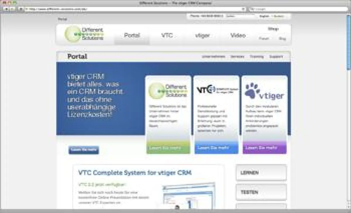 Neue Website vtiger.de