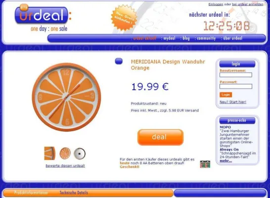 Bild: Verrücktester Onlineshop urdeal erhält einen neuen Look