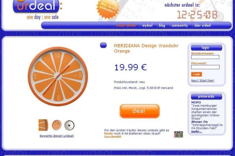 Bild: Verrücktester Onlineshop urdeal erhält einen neuen Look