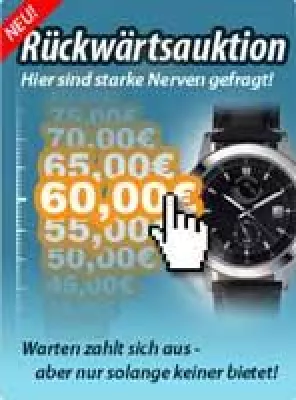3,2,1 Deins? Rückwärtsauktionen erfreuen sich wachsender Beliebtheit Bild: 3,2,1 Deins? Rückwärtsauktionen erfreuen sich wachsender Beliebtheit