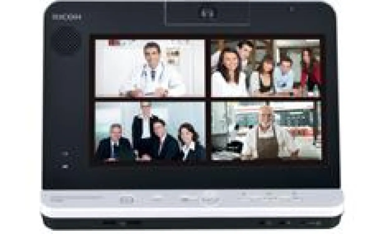 Das Unified-Communications-System P1000 von Ricoh ermöglicht Audio-Video-Konferenzen von unterwegs.