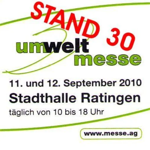 Am 11./12.09.2010 ist es soweit - Umweltmesse in Ratingen - Das IB ist dabei Bild: Am 11./12.09.2010 ist es soweit - Umweltmesse in Ratingen - Das IB ist dabei
