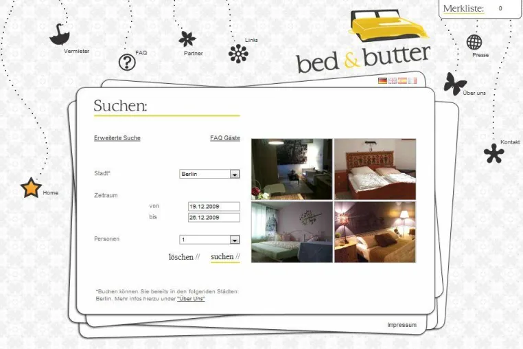 Bild: Pressemitteilung - Bed and Butter - Per Mausklick ins passende Bett