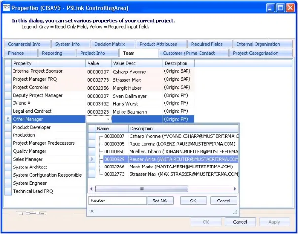 Bild: Neues Produkt zu Microsoft Project - Projekt-Stammdaten übersichtlich gegliedert mit TPG ProjectProperties